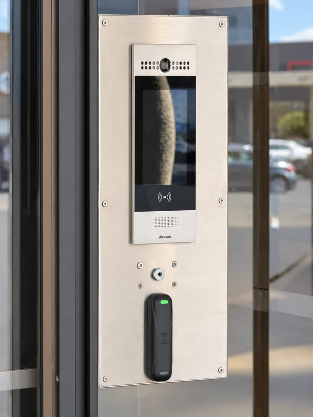 The entrance intercom at Circle Square